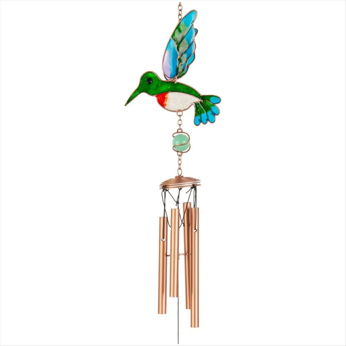 ABFW Stained Bird ,Bird Crystal Ball Prisms Hanging Crystals Ornament Green Wind Chimes