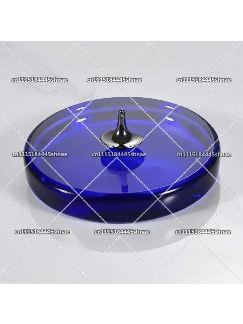 Crystal Spinning Top Tray, Glossy Smooth Tray, Double-sided Concave, Hand-twisted Spinning Top Display Stand with K9 Base