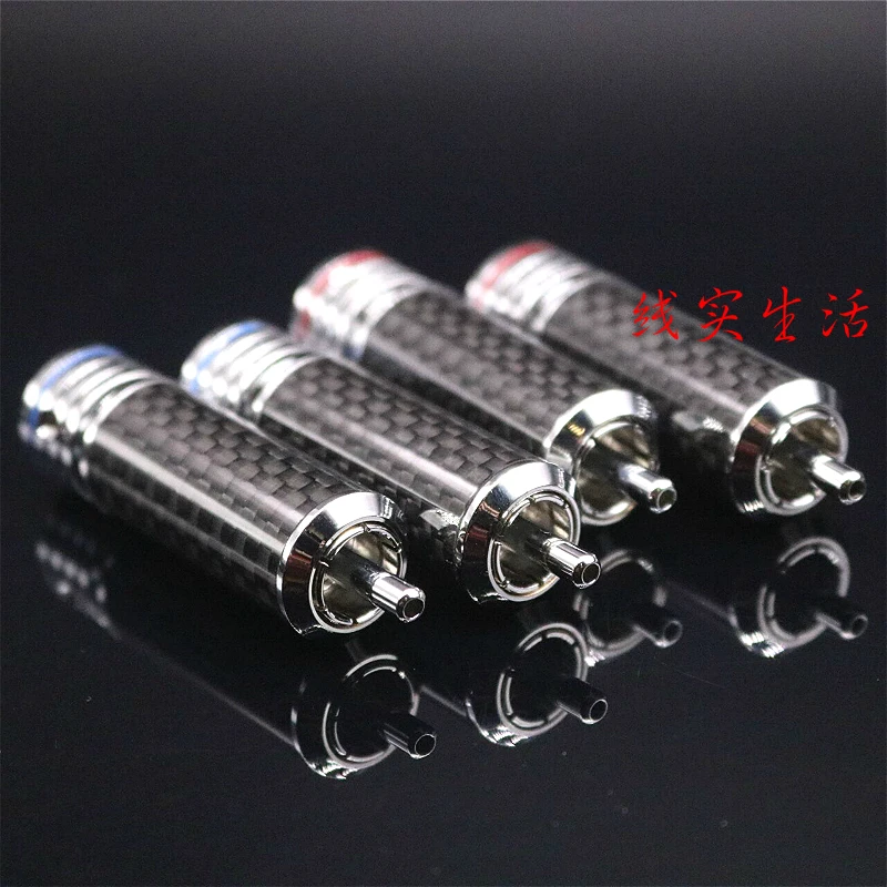 Oem Hifi Diy Brass Plated Copper Rhodium Rhodium Carbon Fiber Audio Video Rca Jack