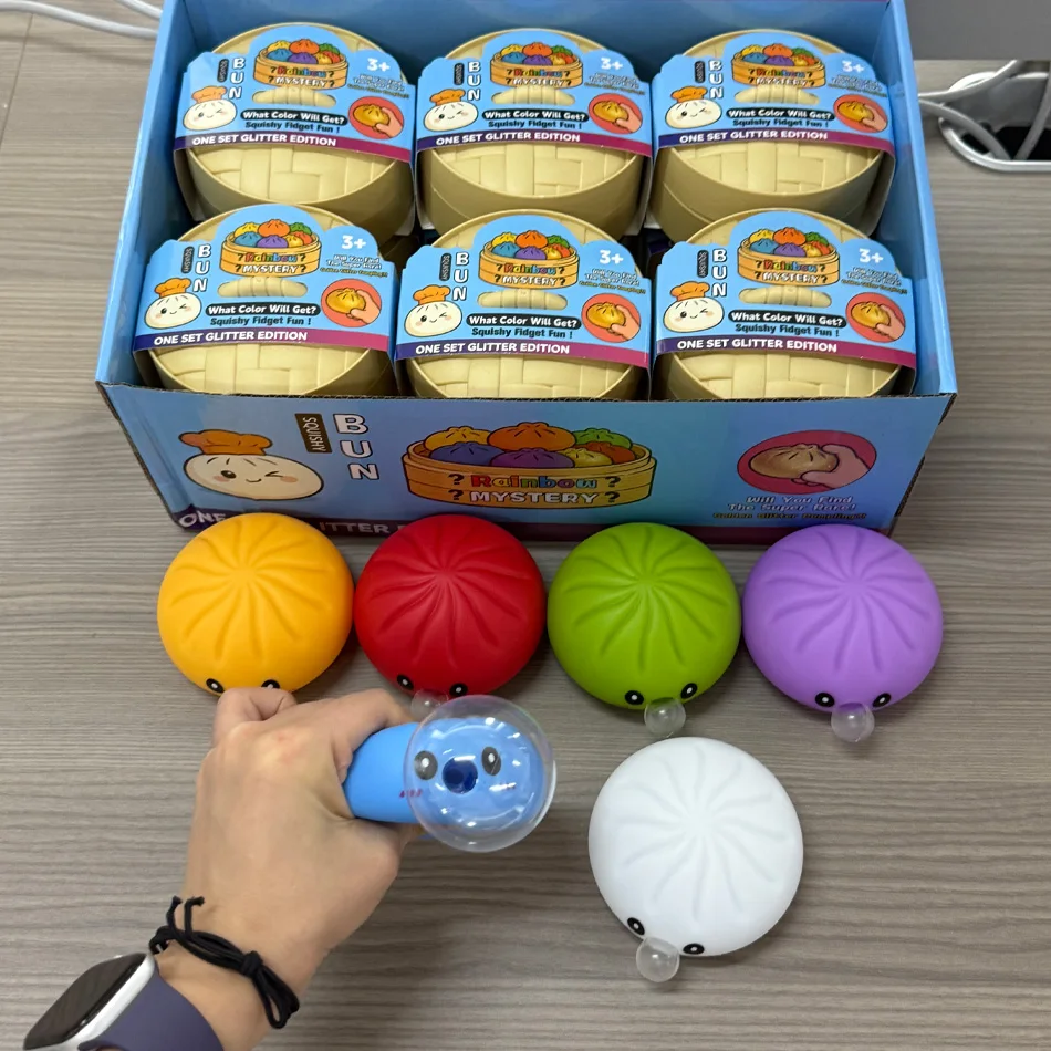 Colorful Simulated Dumpling Squishy Relaxing Relieve Anxiety Antistress Enhance Happiness Rebound Squeeze Reliever Toy