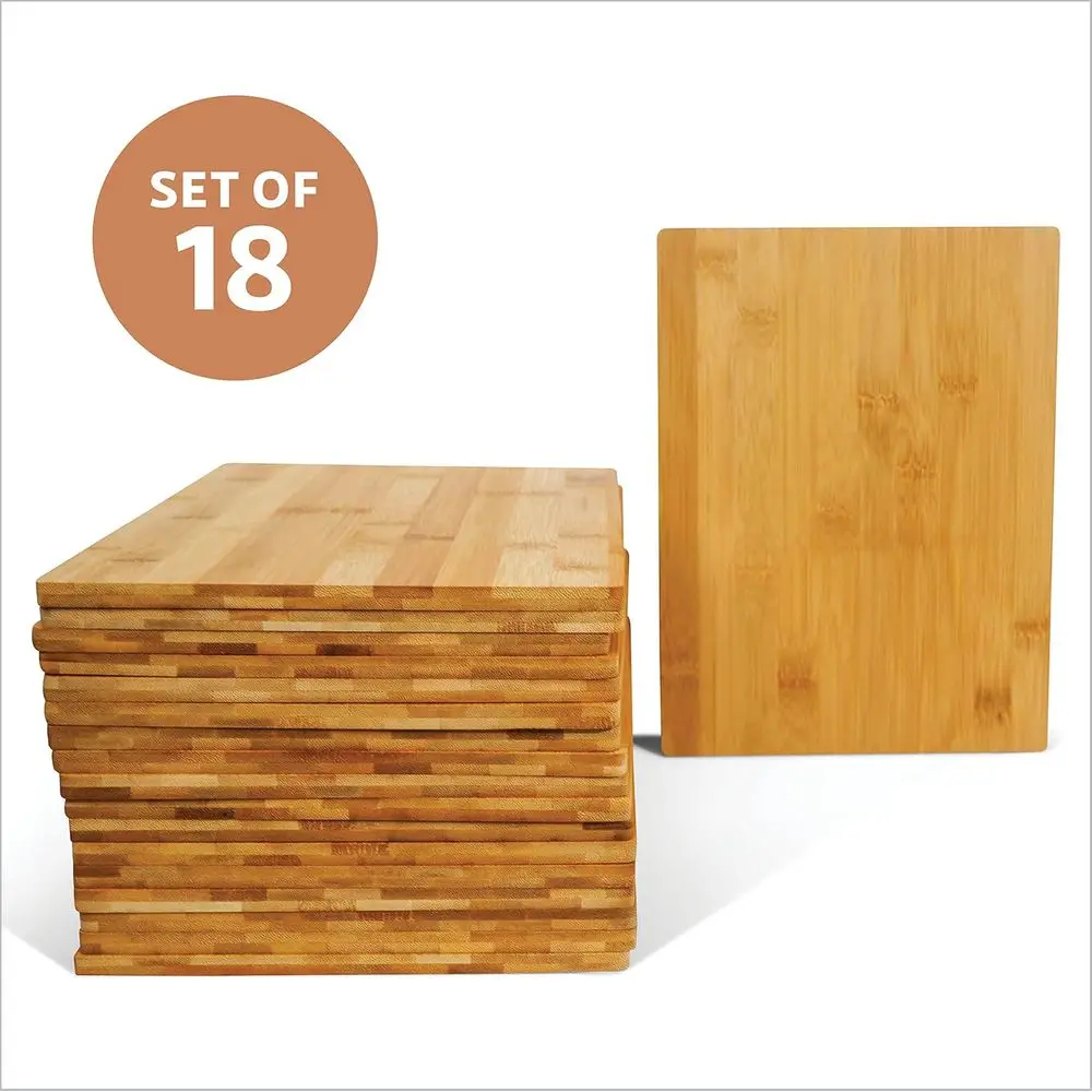 Conjunto de tábuas de corte de bambu no atacado de 18, 12x9x0,35, ideais para cozinha e jantar, duráveis e fáceis de cuidar