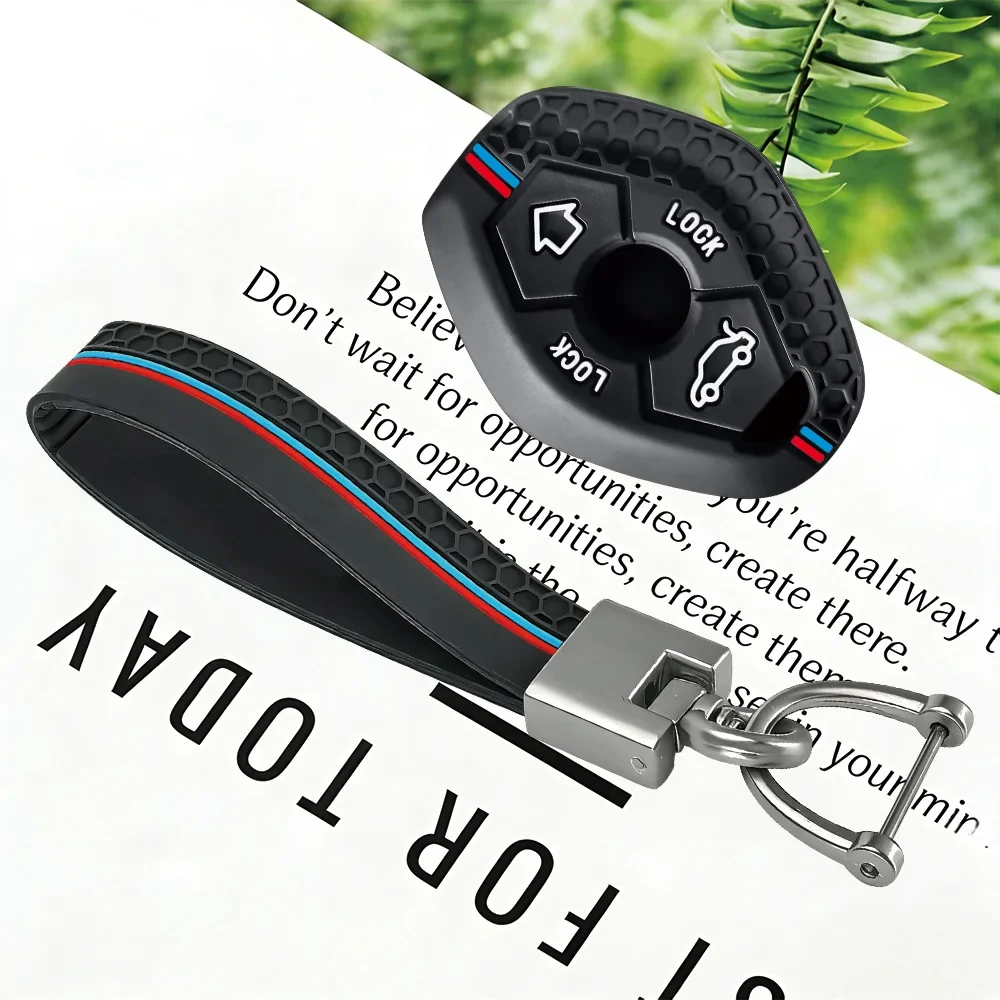 2 Buttons Silicone Remote Car Key Cover Holder Key Case for Bmw E46 E39 E53 X5 X3 E83 X3 Serie 7 5 3 330i Accessories Keychain
