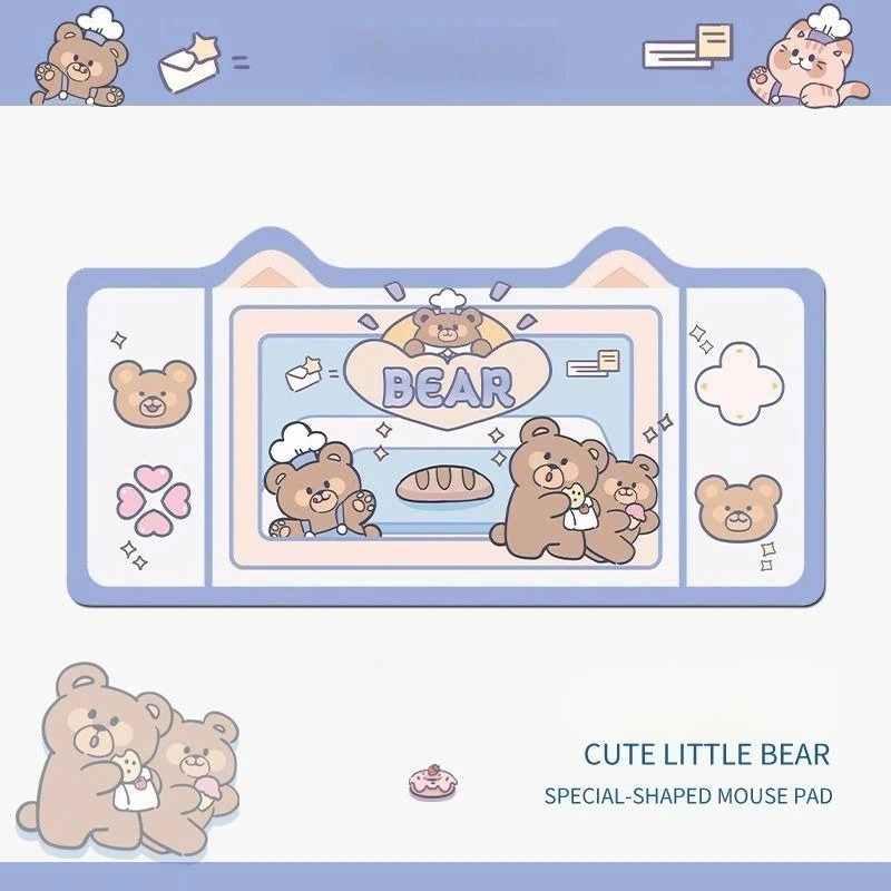 

Large Mouse Pad Cute Cartoon Bear Strawberry Bear Mousepads Gaming Kekboard Mouse Pads for Laptop Computer Waterproof Desk Mat