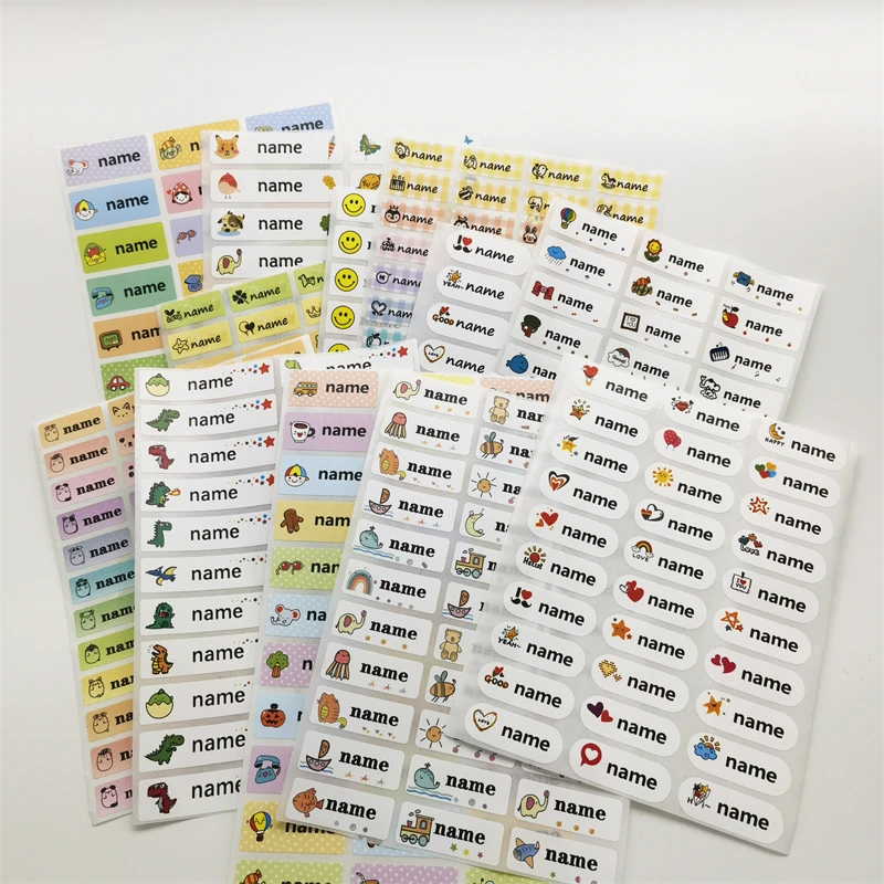 120Pc Name Tag Sticker Customize Sticker Waterproof Personalized Label Custom Child School Stationery Water Bottle Pen dinosau