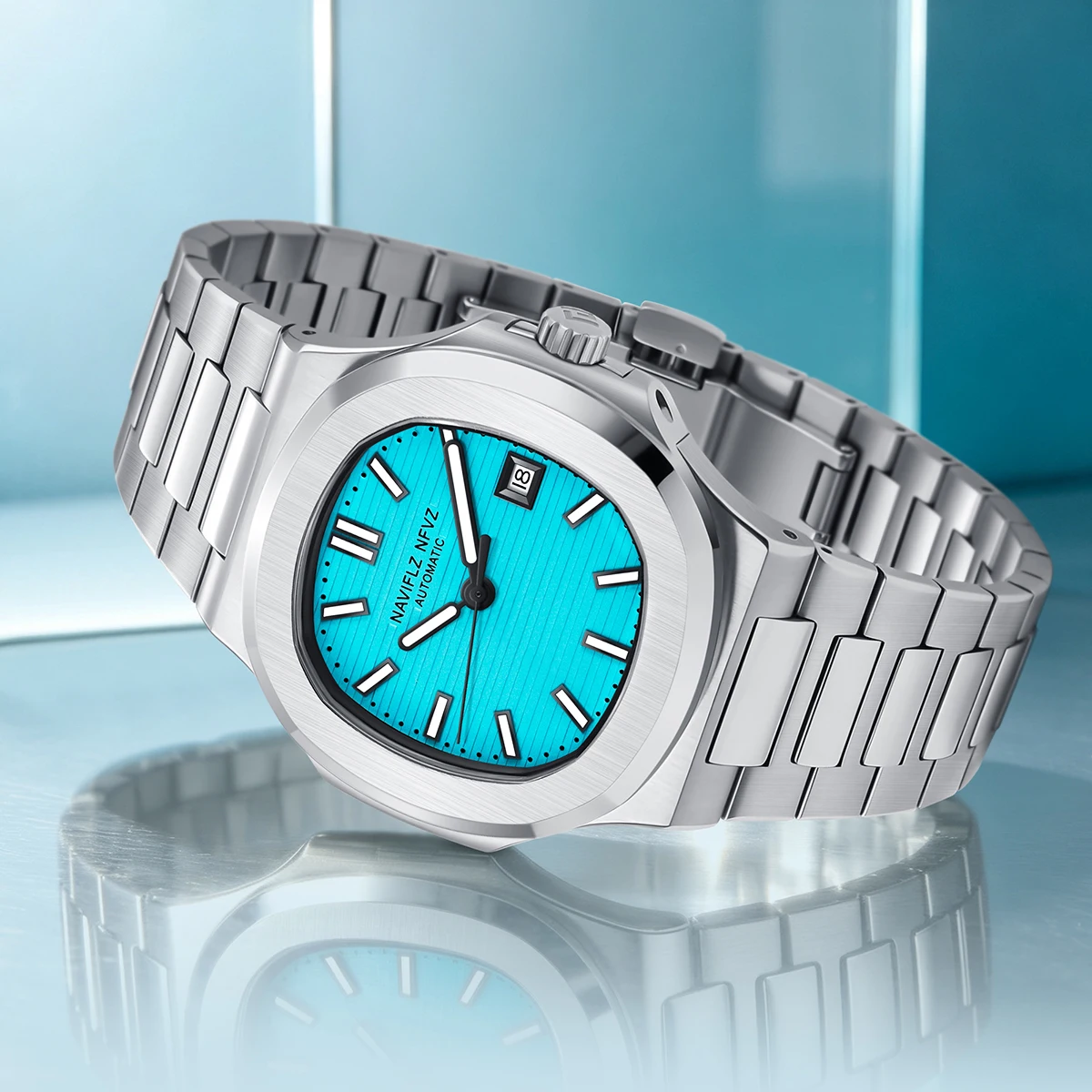 NAVIFLZ NFVZ 5711 Series Fashion Couple Automatic Wristwatch 40MM Dial Simple Elegant Design Japan Miyota 8215 Mov Stainless
