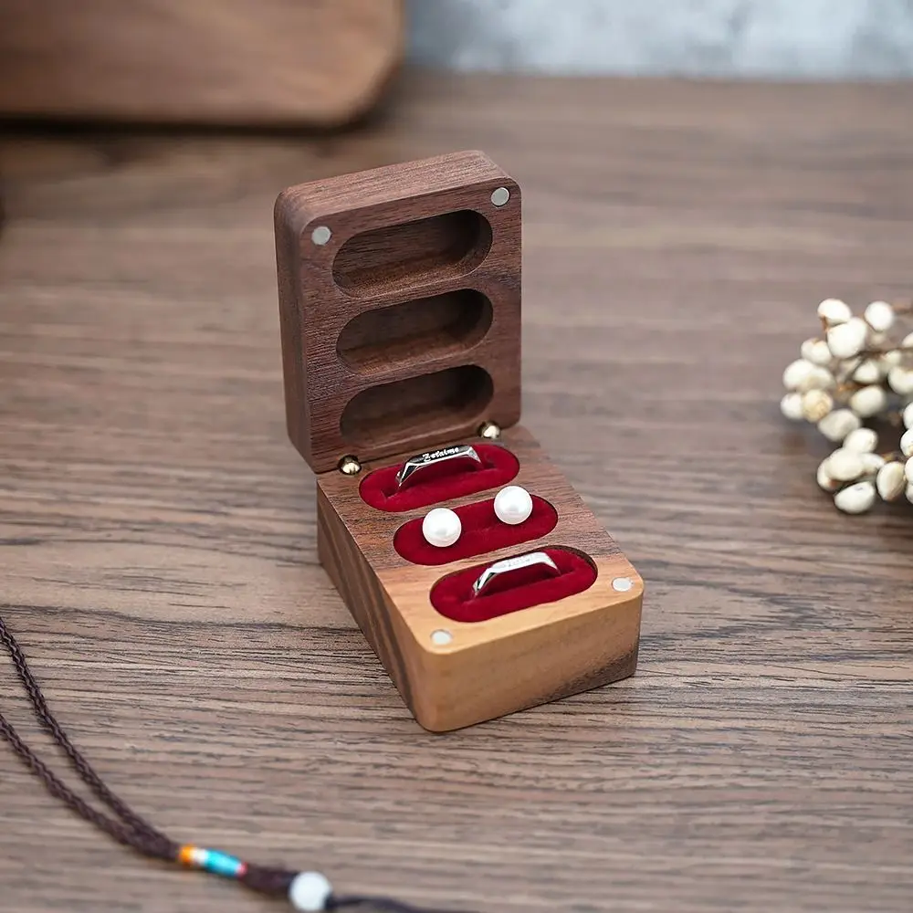 صندوق أقراط عتيقة حامل علبة هدية صندوق أقراط خواتم منظم صناديق مجوهرات خشبية صناديق تخزين النمط الصيني العتيق