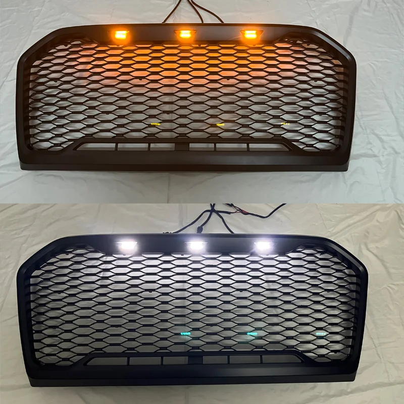 For Ford Ranger T7 T8 2015-2021 PX2 MK2 XL XLS XLT PX MKIII MK3 Wildtrak Pickup Car LED Honeycomb Front Racing Grille