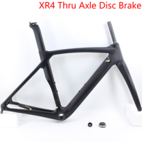 New XR4 700C Road Bike gloss matt UD Full Carbon Fibre Thru Axle Disc Brake Frame Carbon Bicycle Frame Fork Seatpost Lightest