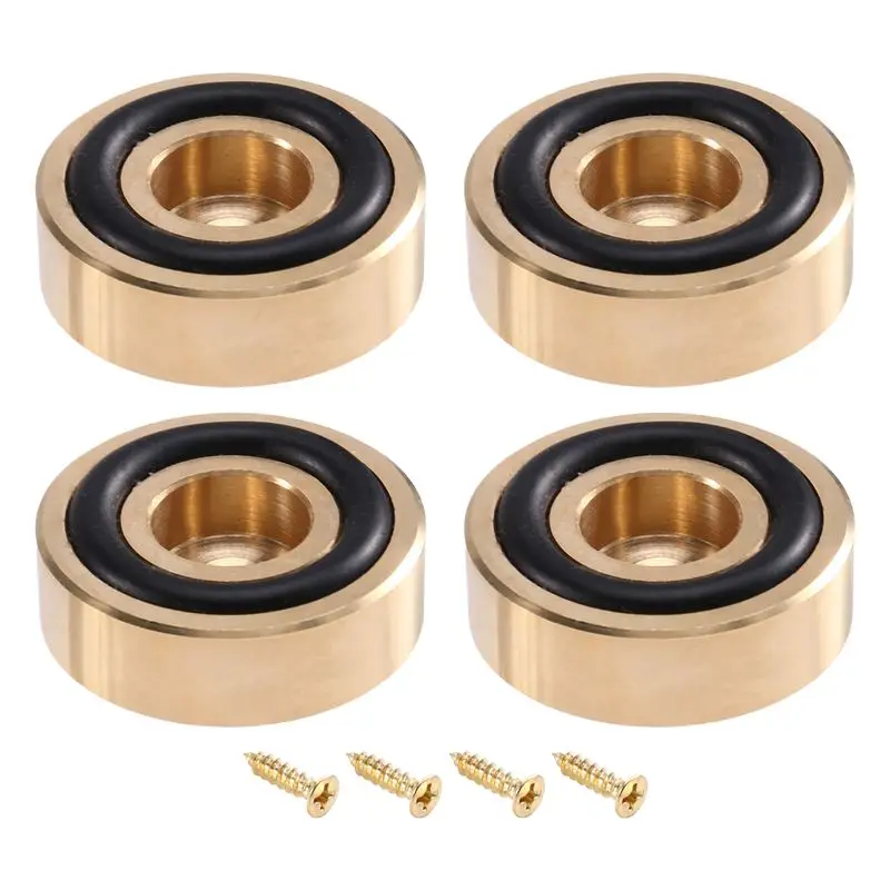 ABMF Amplifier Feet Pads 4PCS 30x10mm, Shockproof Copper Spikes for Speaker Turntable, Anti-Vibration Base Pads for Audio