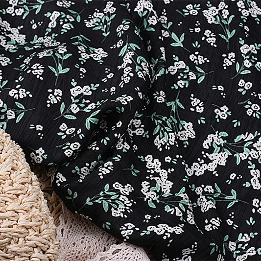 

Small Flower Wrinkle Jacquard Poplar Yarn Impermeable Chiffon Dress Shirt Artificial Fabric