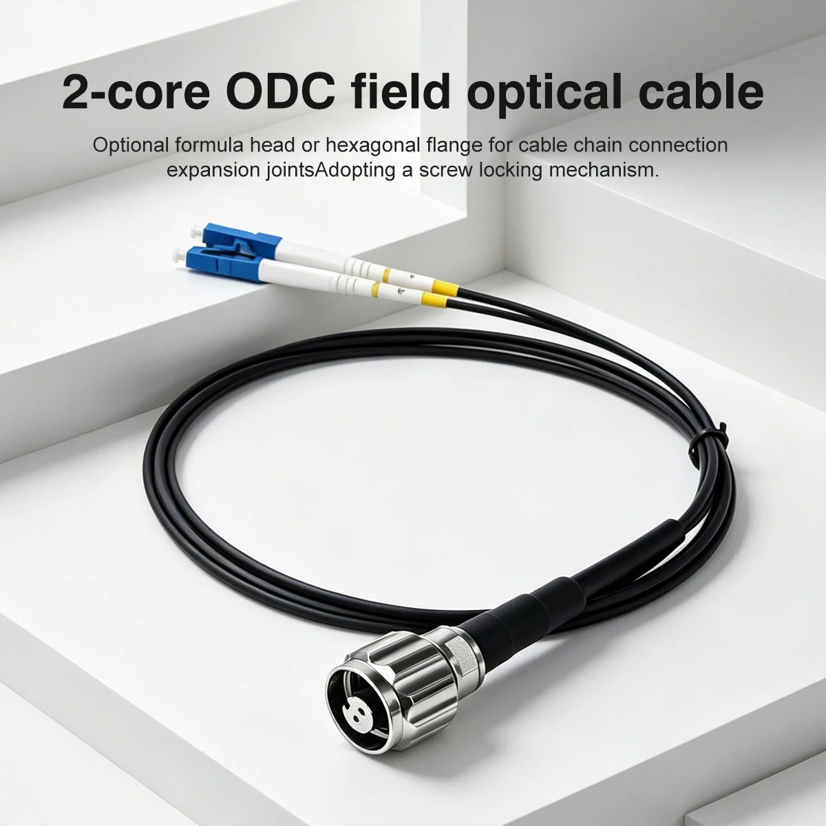 2 Core ODC Field Optical Cable Optical Formula Head or Hexagonal Flange for Cable Chain Connection Expansion Joints