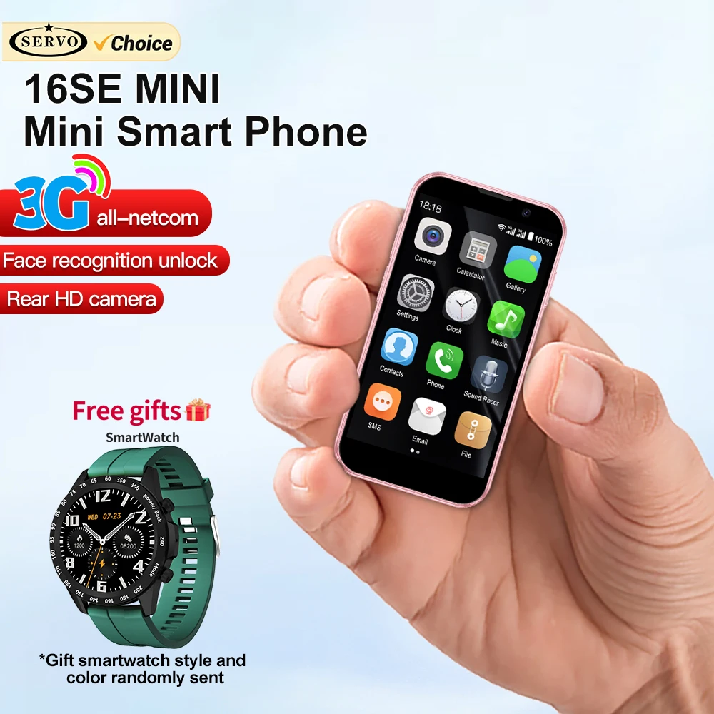 SERVO 16SE MINI Cute Smart Phone Android System 3G WCDMA 2 SIM Cards Face Unlock 2GB+16GB 3.0