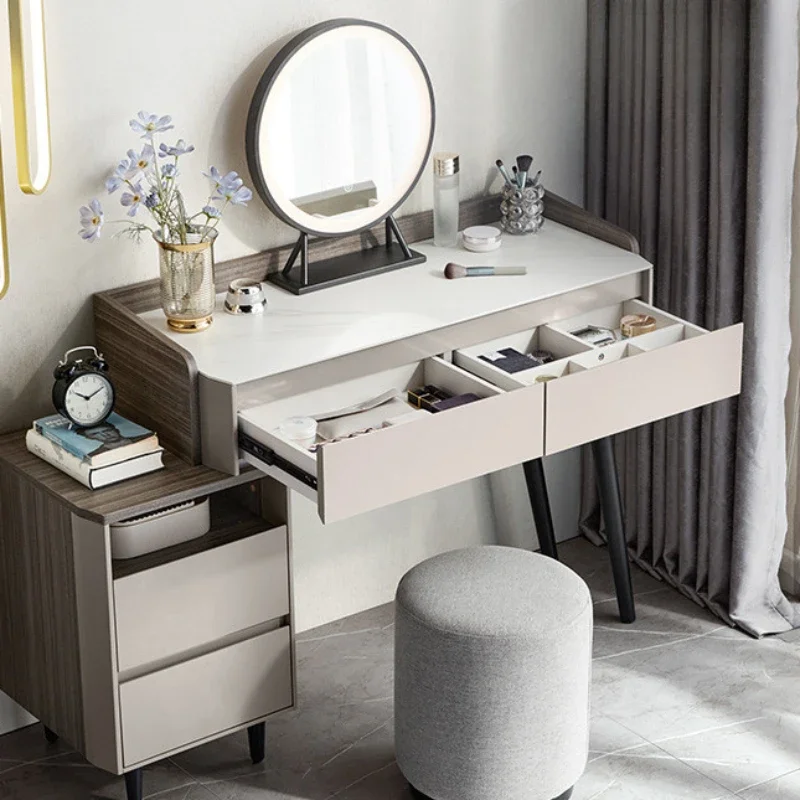 White Makeup Mirror Dressers Drawers Cabinets Living Room Bedside Dressers Storage Lights Table Penteadeira Home Furniture