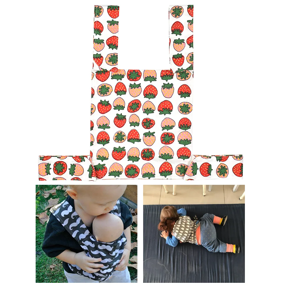 Children's Sling Cotton Baby Toy Cartoon Red Strawberry Pattern Shoulder Sling Baby Carrier