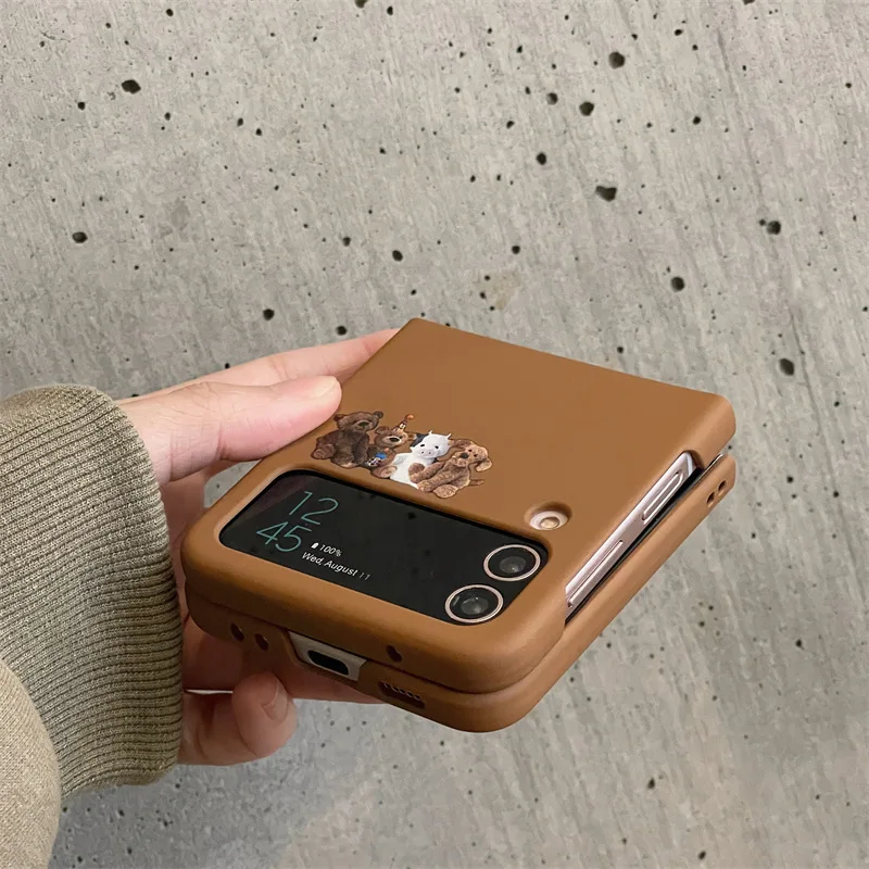 Bonita funda de teléfono de muñeca de dibujos animados para Samsung Galaxy Z Flip 5 4 3, funda trasera protectora para ZFlip3 ZFlip4 ZFlip5
