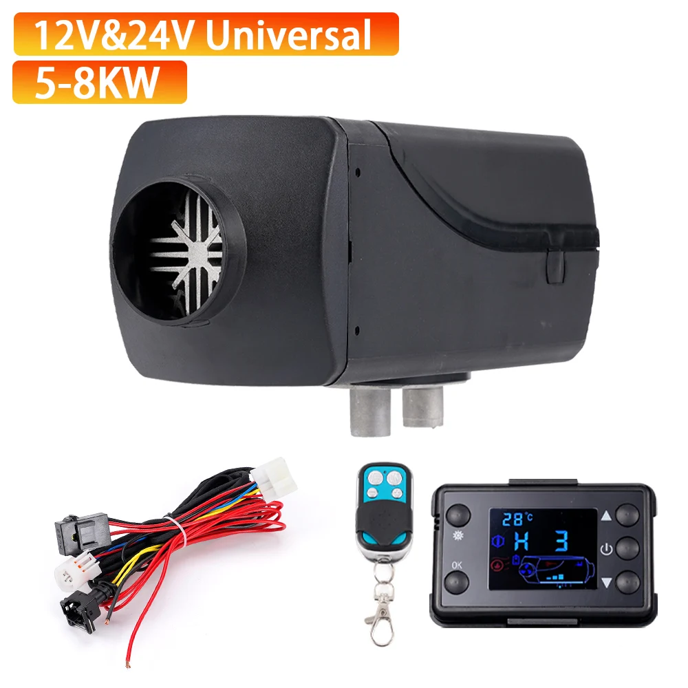 12V 24V Universal Car Diesel Heater Air Parking Heater LCD Remote Machine For Trucks Boats Camper Van Motorhome 5-8KW