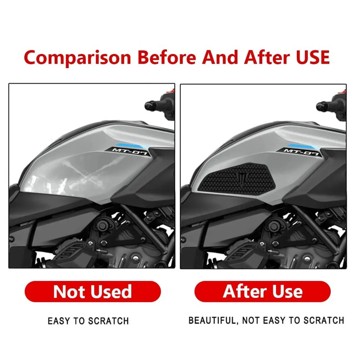 A23Z Motorcycle Tank Pad Protector Sticker for MT07 MT-07 2025 Side Knee Grip Traction Pad