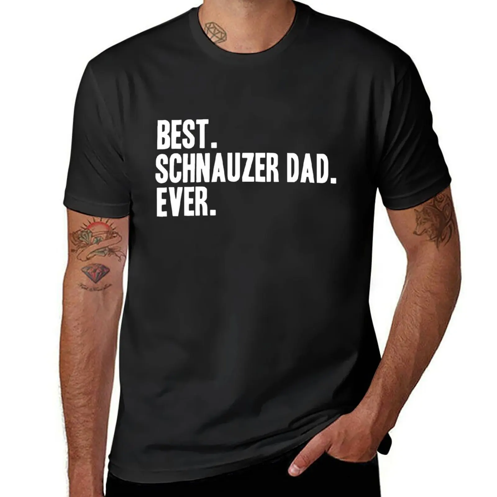 Schnauzer Shirt Dad Funny Pet Schnauzer T-Shirt boys animal print Blouse slim fit t shirts for men