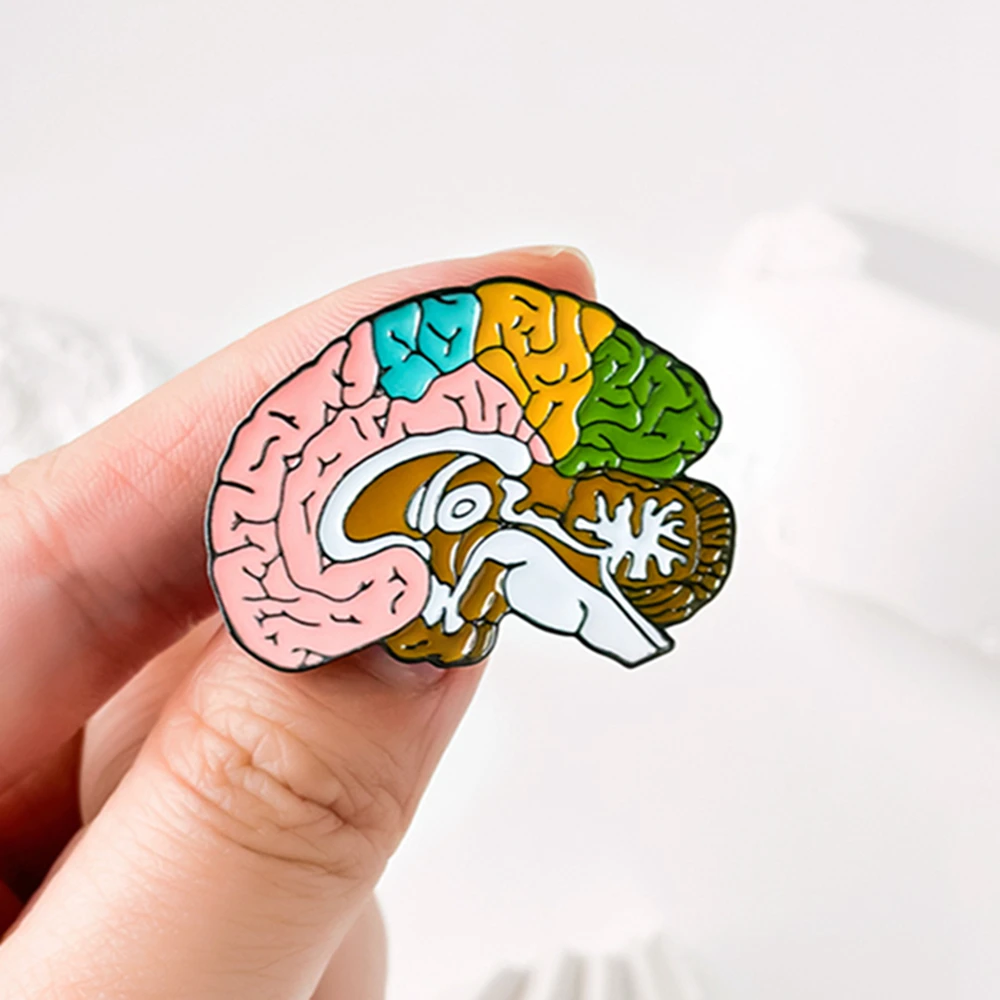 Catuni Brain Anatomy Biology Medicine Enamel Badge Pin Brooch Lapel Backpack Lovely Gift for Surgeon Doctor Medico Nurse