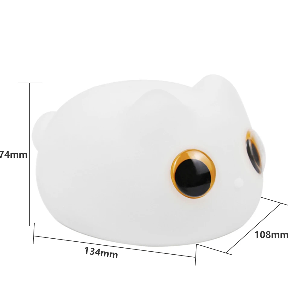 Cute Cat Night Lamp For Kids 0.4W 3200K Soft Lighting Dimmable Nursery Small Lamp For Breastfeeding Timed Shutoff Function