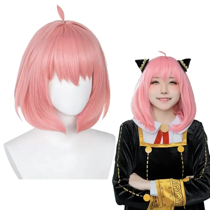 

Anya Wig Pink Bob Wig for Anya Forger Cosplay Wig for Spy x Family Cosplay High Heat Resistant Synthetic Wigs for Halloween Wigs