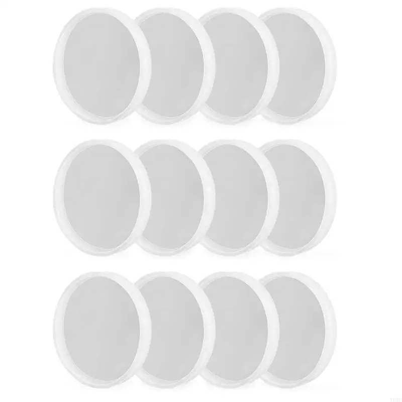 Y08C 12× Round Epoxy Resin Silicone Mold Molds for DIY Resin Cup Mat