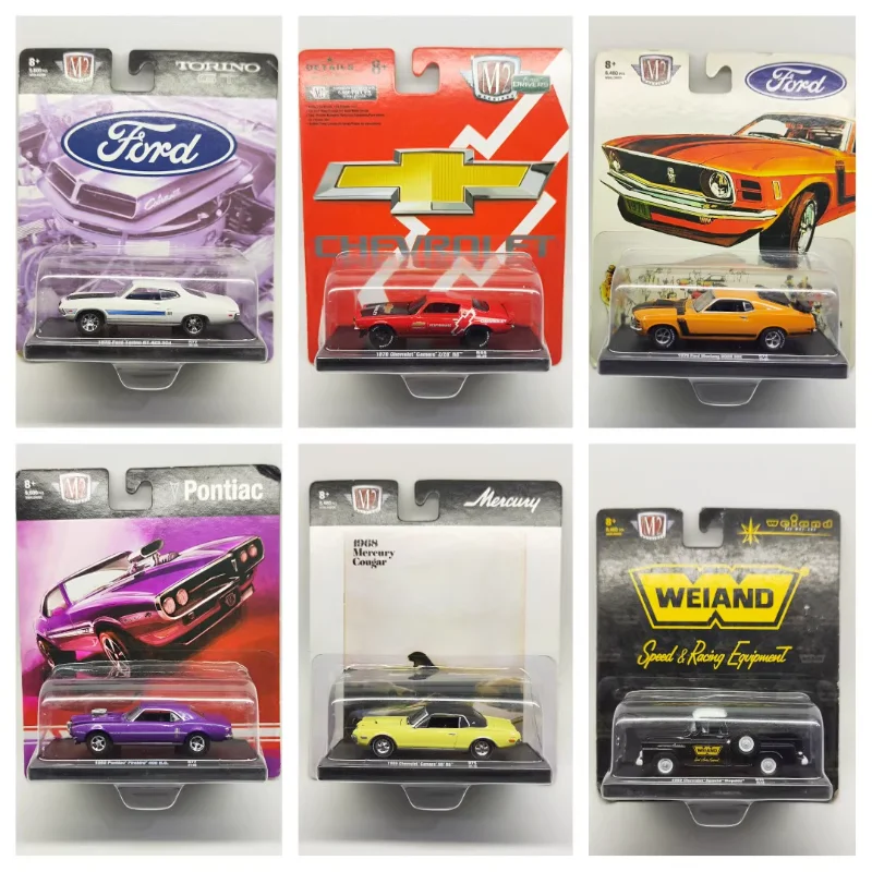 Modèle de voiture en alliage moulé sous pression M2 Machine à l'échelle 1/64, Ford Dodge Chevrolet Plymouth Muscle Car Pickup, jouet de collection, cadeau souvenir