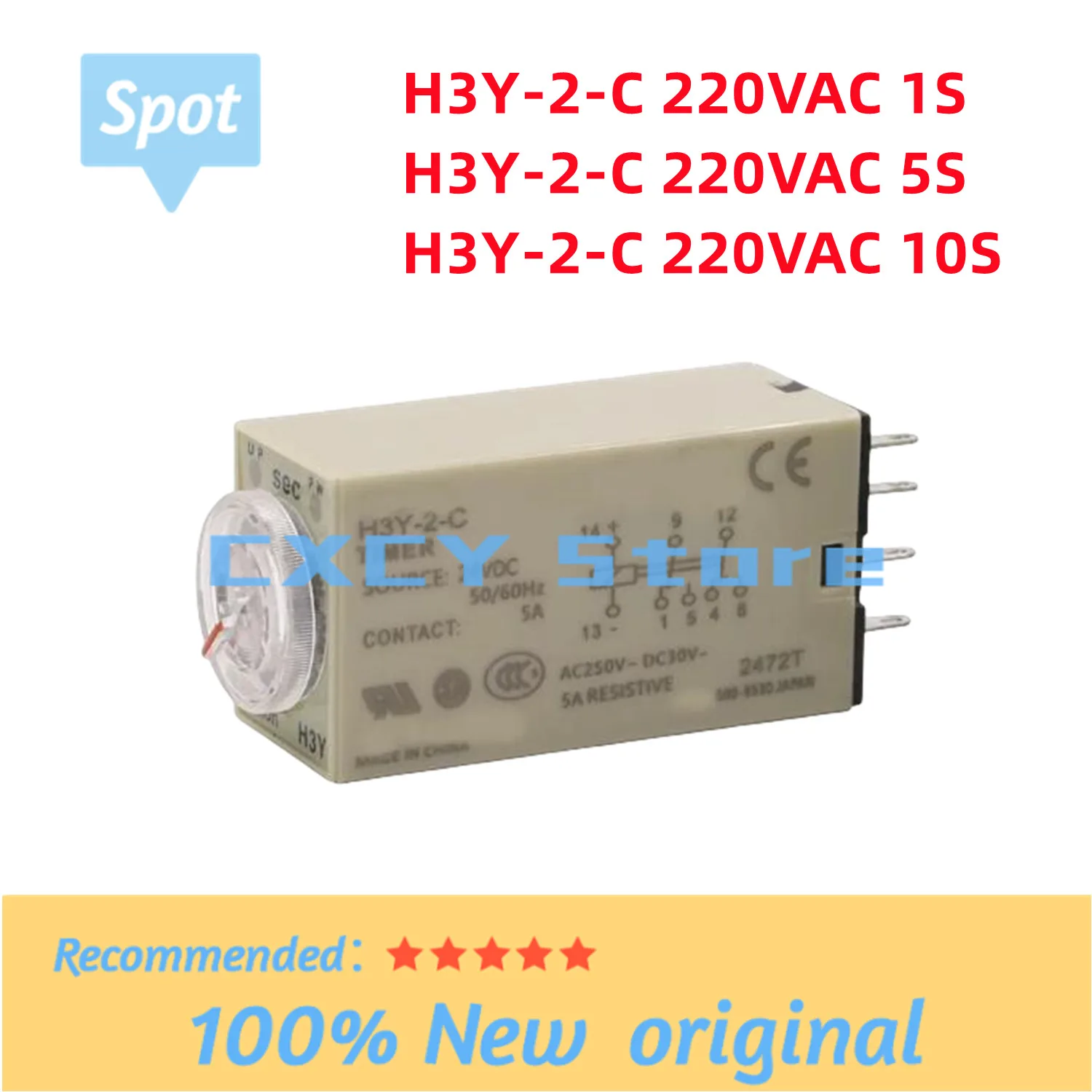 100% Working Original H3Y-2-C 220VAC 1S 5S 10S