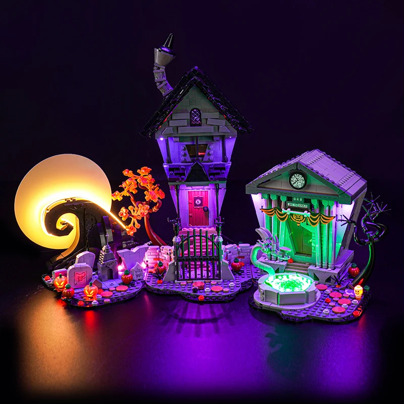 벽돌 블링 LED 조명 세트 21351 팀 버튼의 크리스마스 악몽 선물에 적합(빌딩 블록 제외)