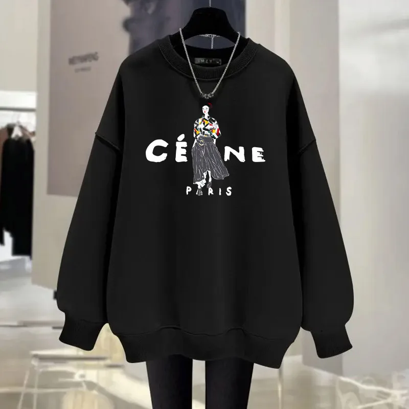 Women's Sportswear Tops Letter Printed Hoodies Sweatshirt Design O-Neck Hoody Woman Harajuku Style Pullover Fashion Streetwear