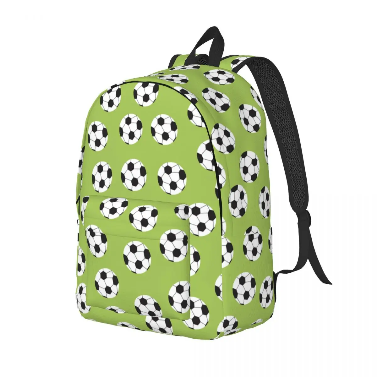 Soccer Balls Green Football Backpack for Boy Girl Kids Student School Bookbag Canvas Daypack Preschool Kindergarten Bag