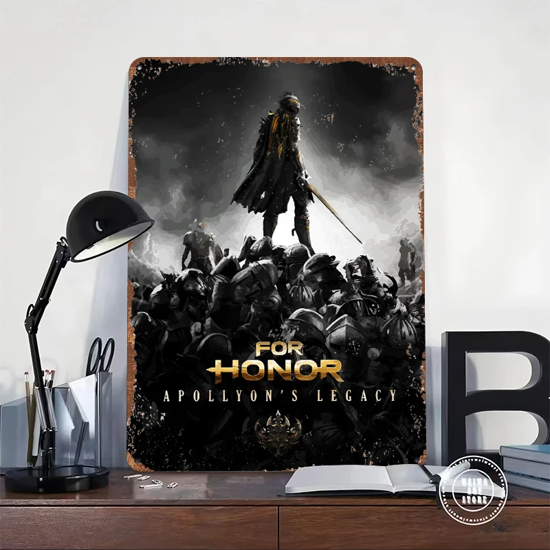 For Honor Apollyon's Legacy Poster Customized Vintage Metal Signs Wall Art Retro Tin Plaque for Gaming Decoration Room House