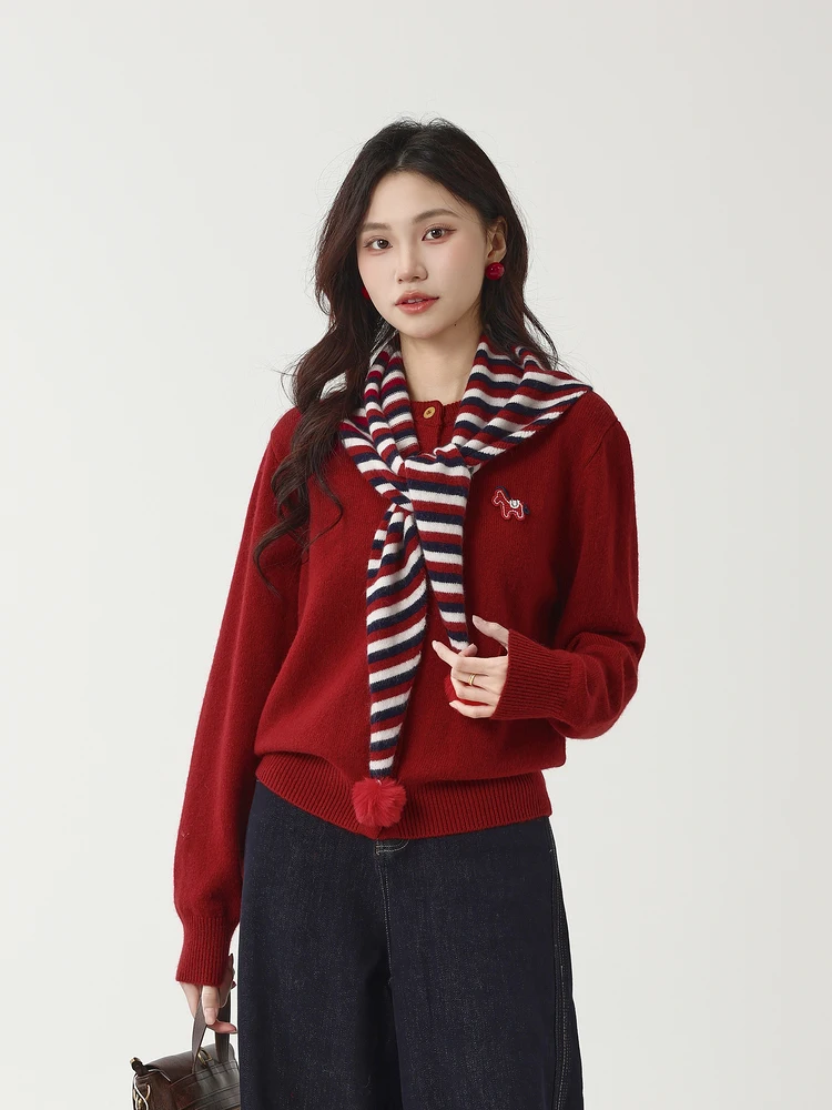 

Faionable Knitted Cardigan Sweater with awl round Ne Spring New Arrival Ele Sle Women's Loose Fit Long Sve