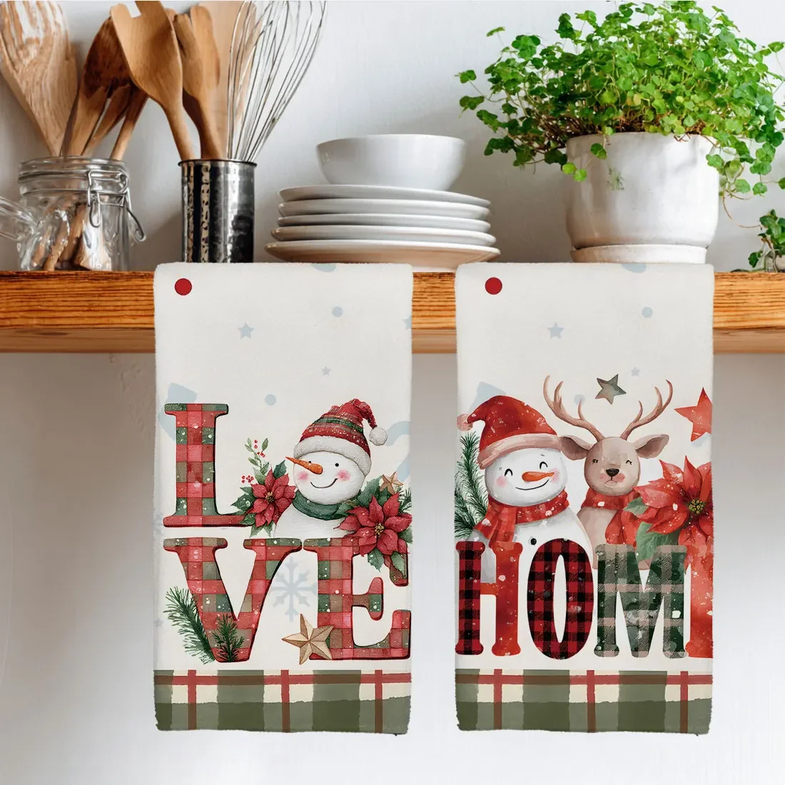 40x60 سنتيمتر عيد الميلاد منشفة شاي المطبخ قماش الأطباق عيد الميلاد نمط شجرة ثلج سانتا كلوز تنظيف الملابس هدية زينة عيد الميلاد #1