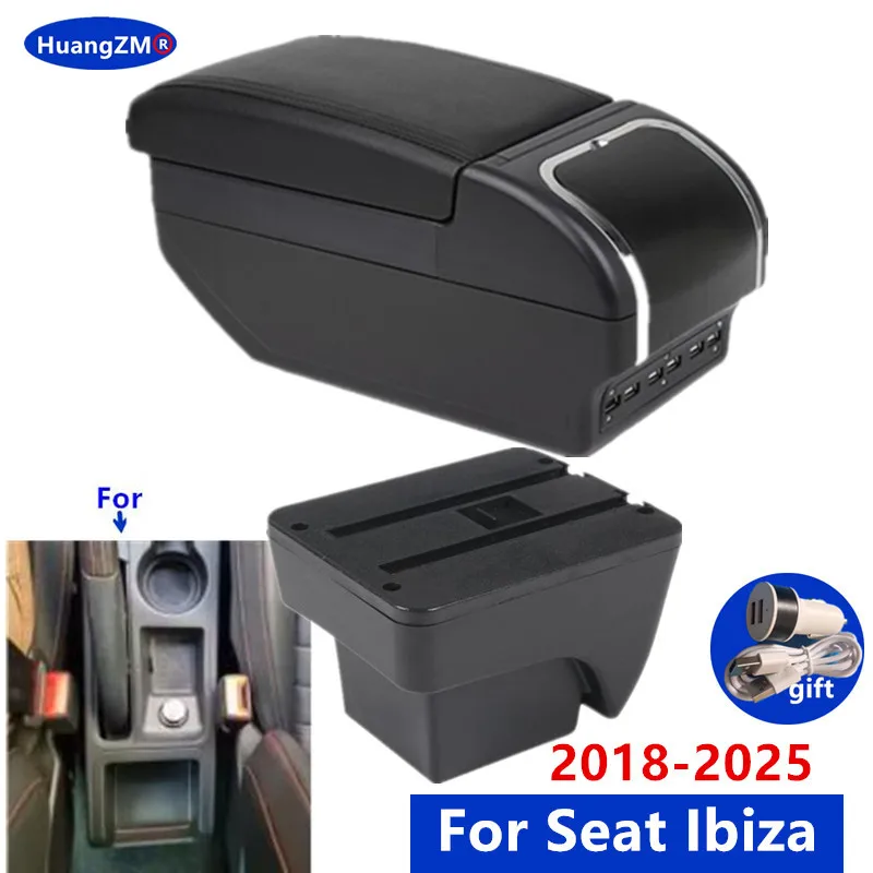 

For Seat Ibiza 2018-2025 Armrest Box For Seat Ibiza 6j Ibiza 6L Car Armrest Auto Storage Box Retrofit Interior Car Accessories
