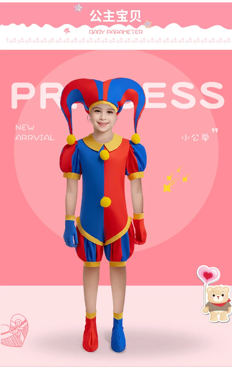 The Amazing Digital Circus Cosplay Costume for Adult Kids Halloween Cartoon Circus Pomni Jumpsuit Kids Party Carnival Outfits