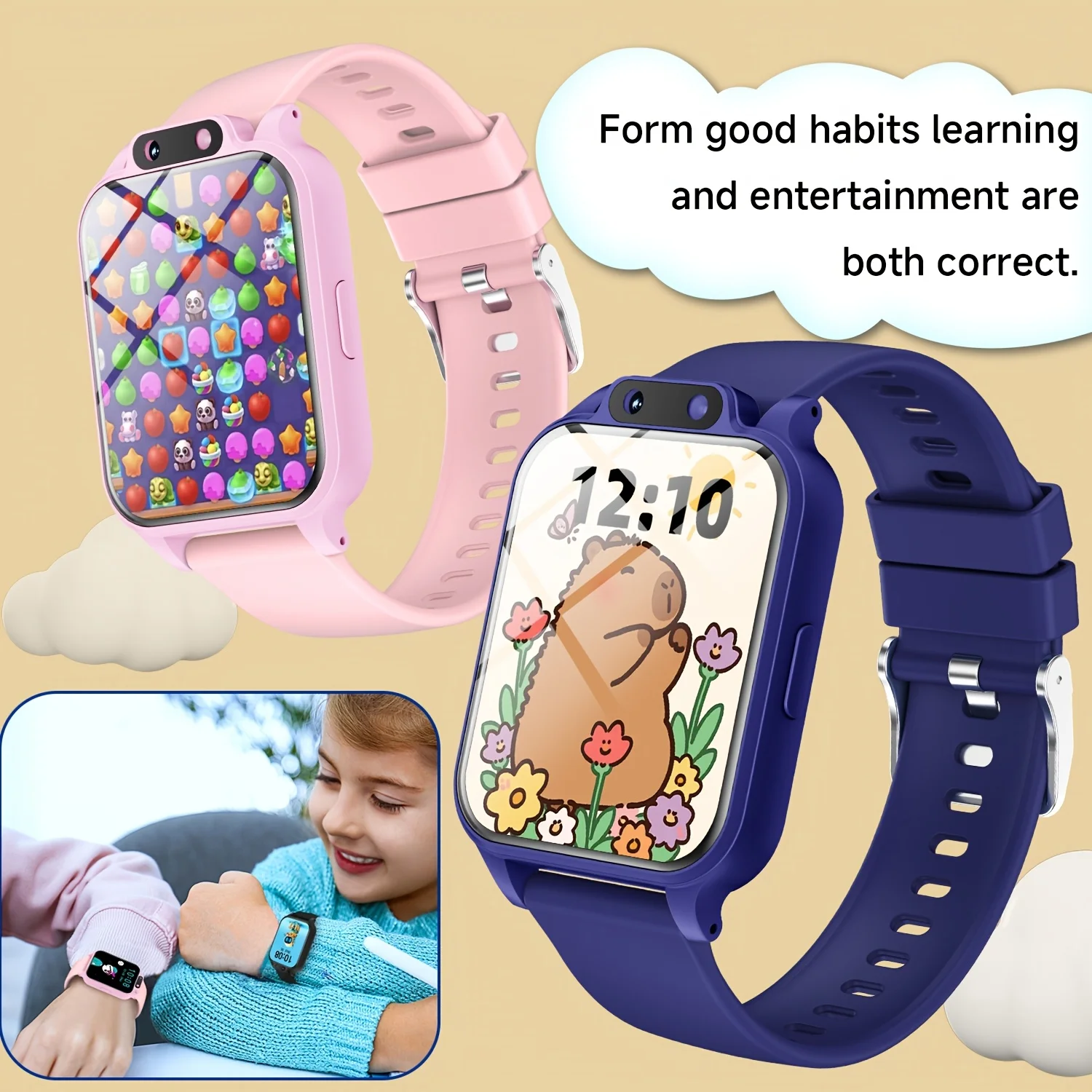 Youngsters's Smart Watch with 18 Educational Games, HD Selfie Support, Camera, USB Charging, Photo Album, Pedometer view 4