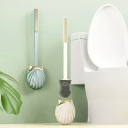 Shell toilet brush with no dead corners, household non punching toilet brush