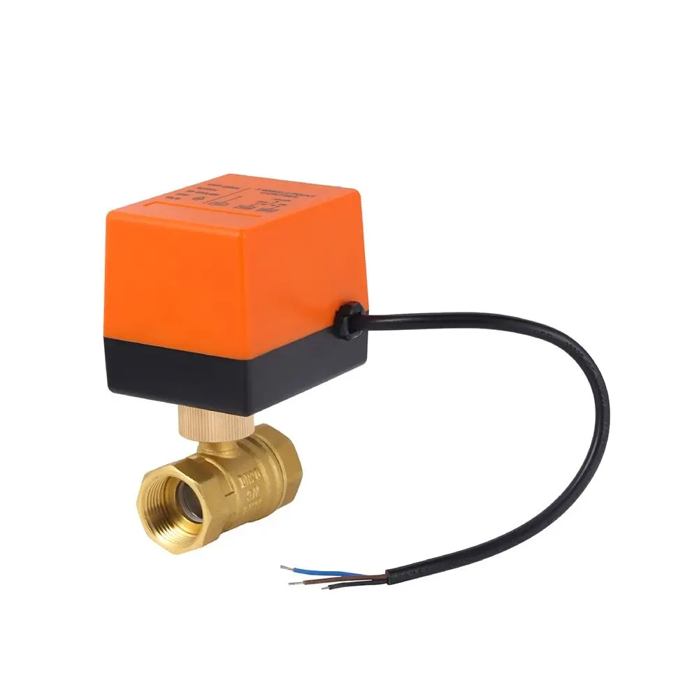 

1 шт. 2-ходовой электрический шаровой клапан DN15/DN20/DN25, 220В AC, 12В DC, электромагнитный клапан 1/2" 3/4" 1", трехпроводной, двухпозиционный