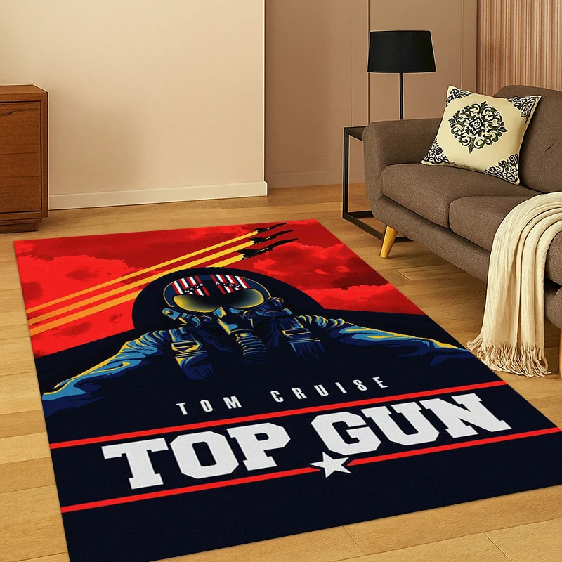 

Коврик с изображением Тома Круза из классического фильма «Топ Ган» для спальни, гостиной, дивана, прихожей, домашнего декора, игровой зоны для детей, нескользящий.