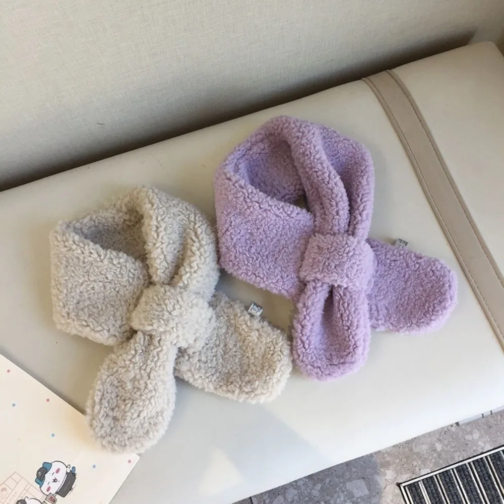 

Soft Kids Scarf Winter Warm Lamb Fleece Infant Toddler Neck Warm Fashion Children Girl Boy Scarves Baby Bib Neckerchief