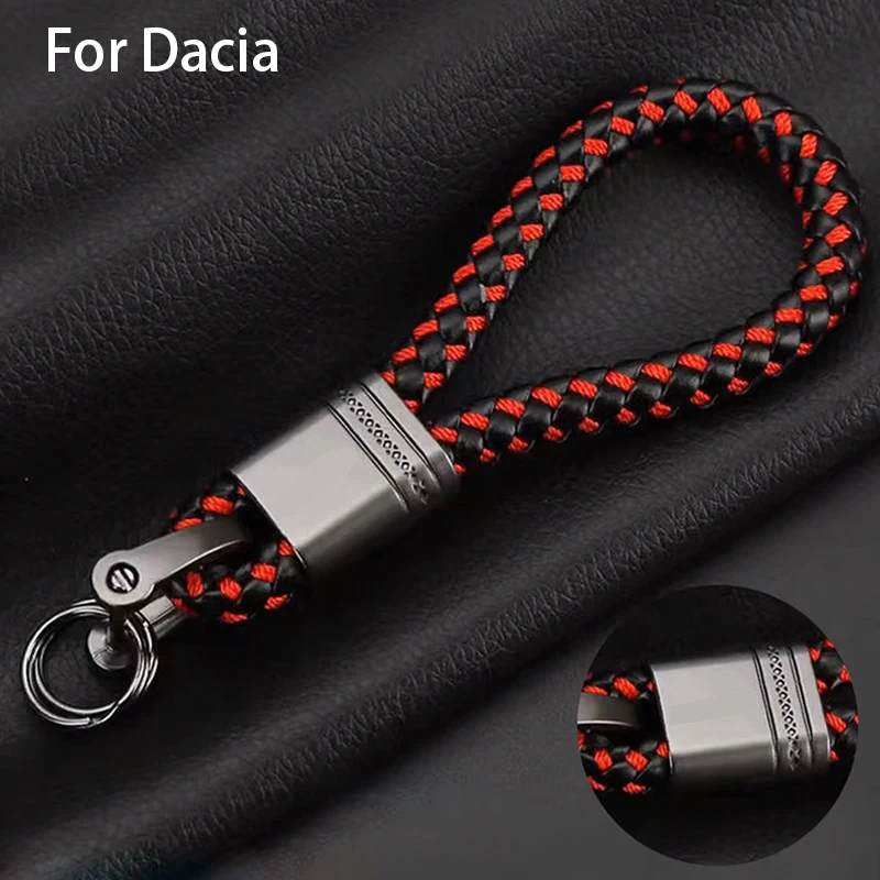 Car Braided Rope Keyring Metal Keychain Car Accessories For Dacia Duster Logan Spring Sandero Stepway Dokker Lodgy Jogger MCV 20