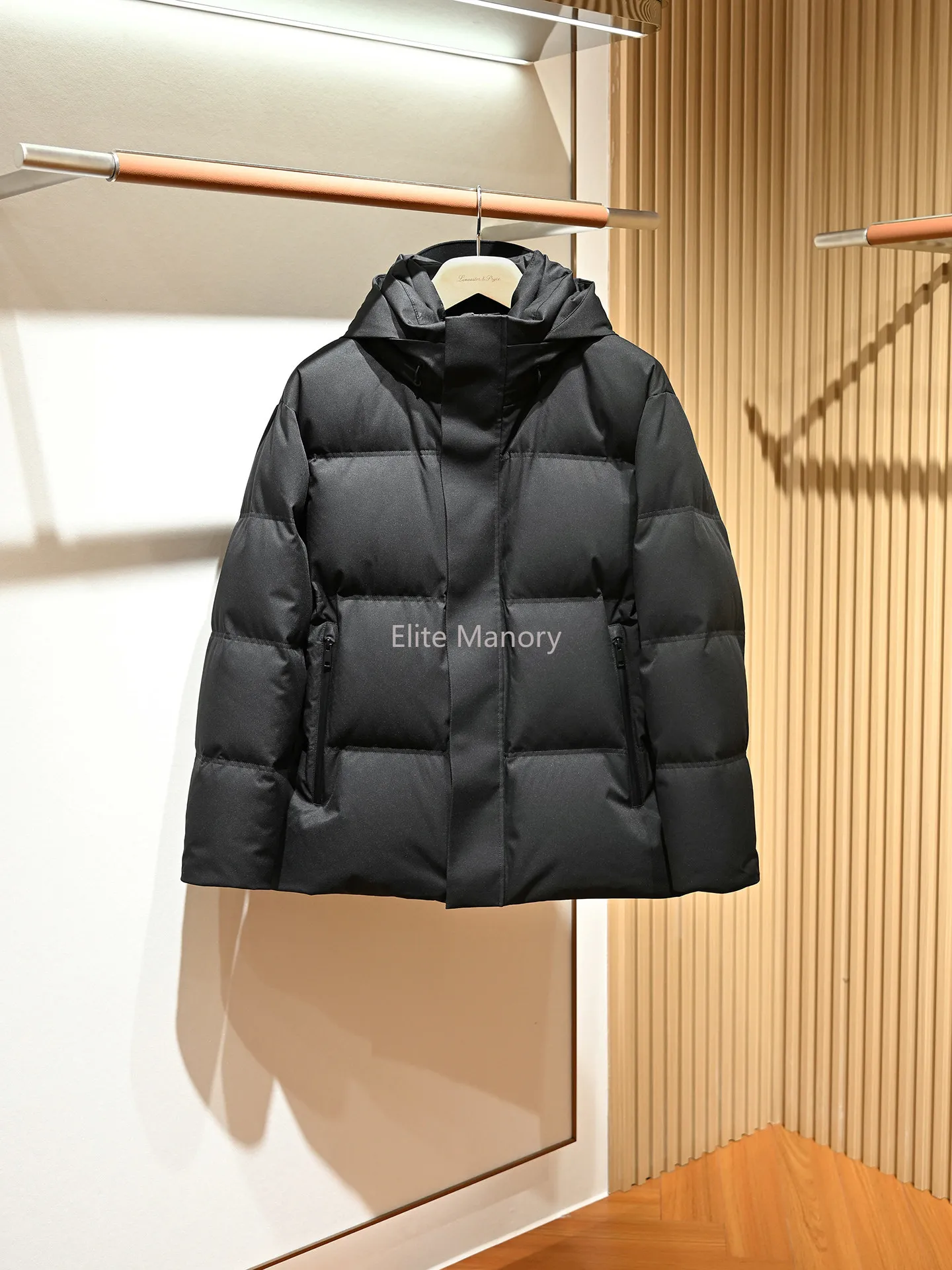 

Airport haute couture willow bridge 90 white goose down thickened warm removable hooded down jacket men