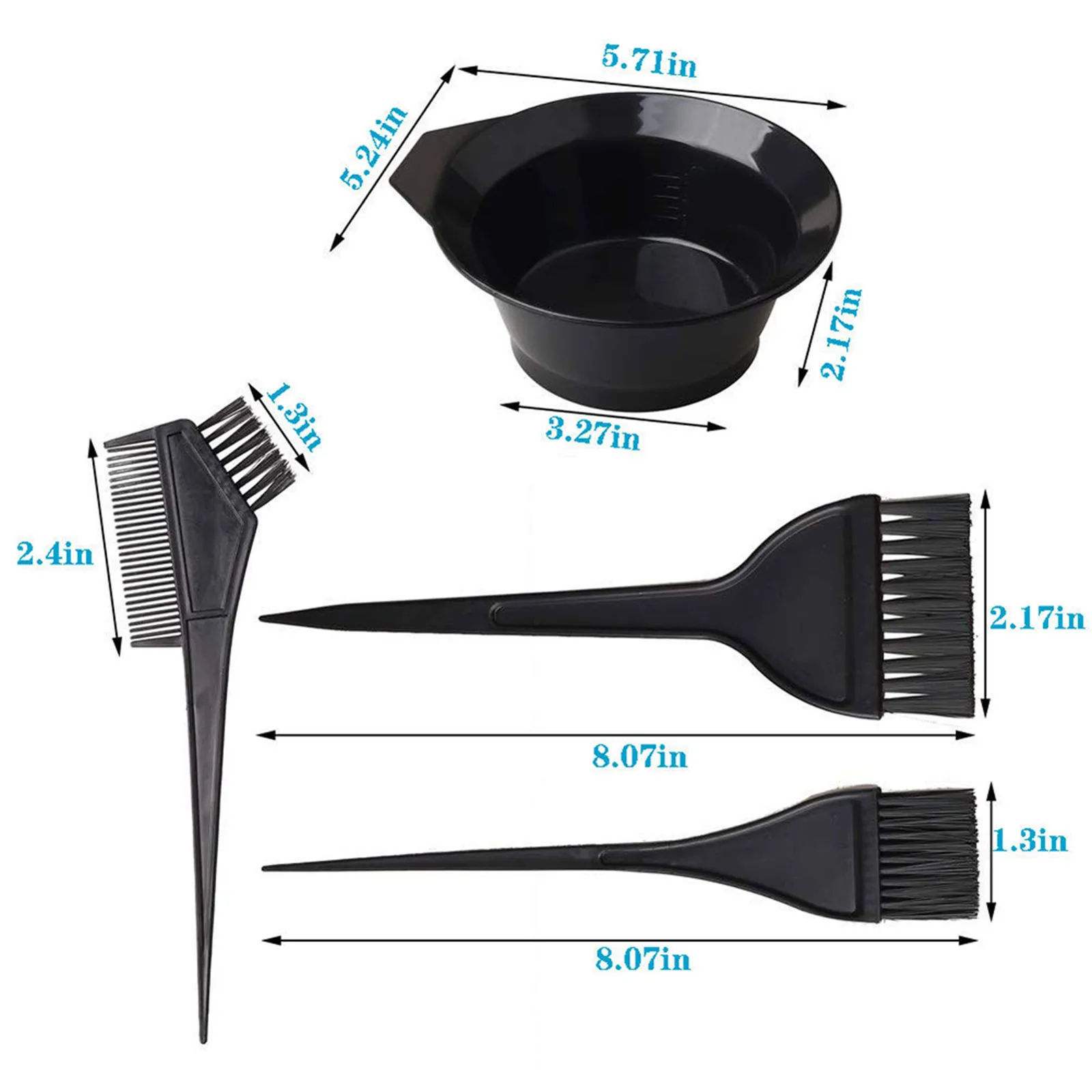 12pcs DIY Hair Dye Color Tinting Brush Bowl Set With Ear Caps Dye Mixer Hairstyle Hairdressing Styling Disposable Tools