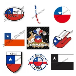 Personality Chile Flag Decal Chilean Coat of Arms Sticker Self Adhesive Vinyl Decal Chile Flag Map RCH Car Sticker Accessories