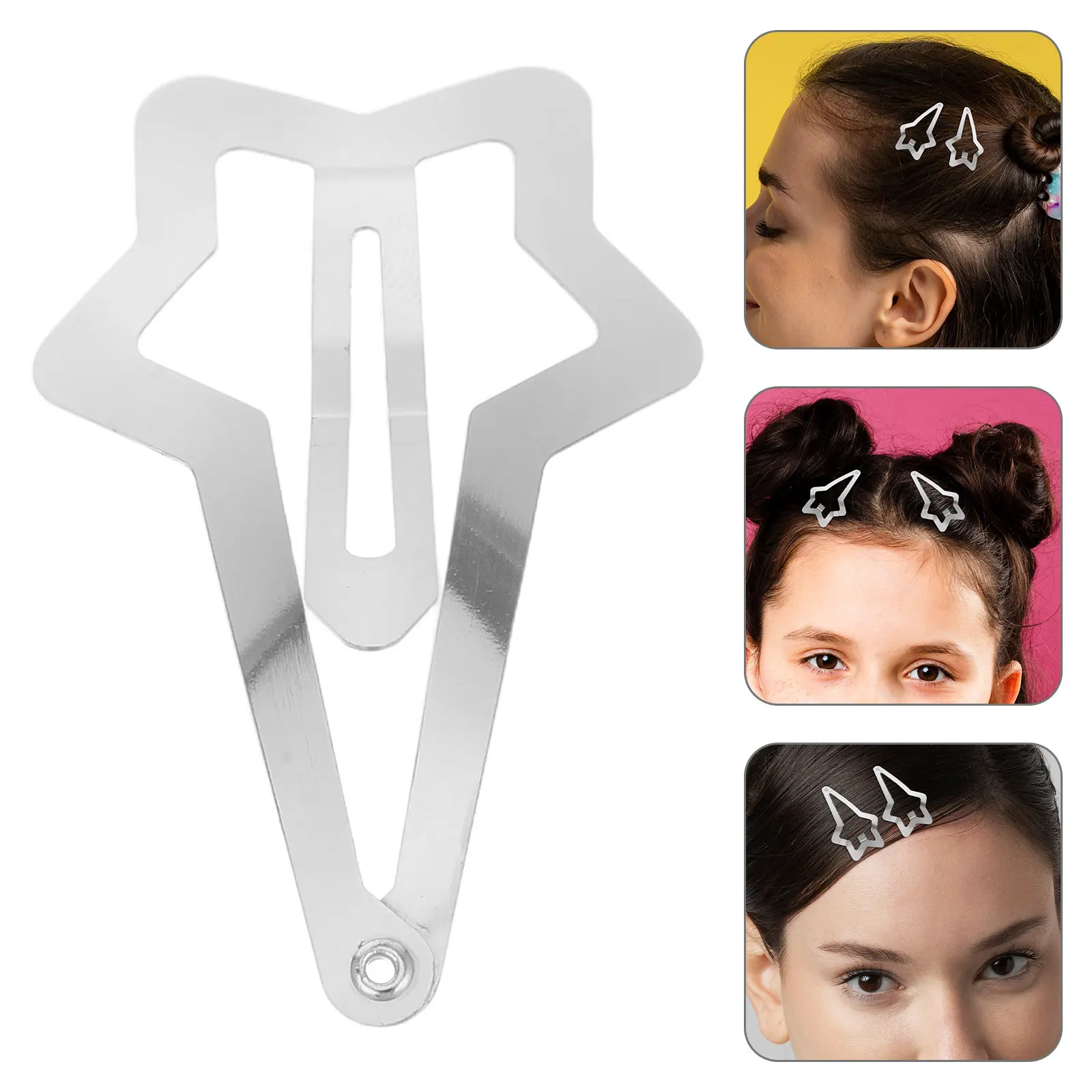 50Pcs Star Hair Accessories Metal Snap Hair Clips Non-Slip Styling Sectioning Clips Cute Barrettes for Women Girls
