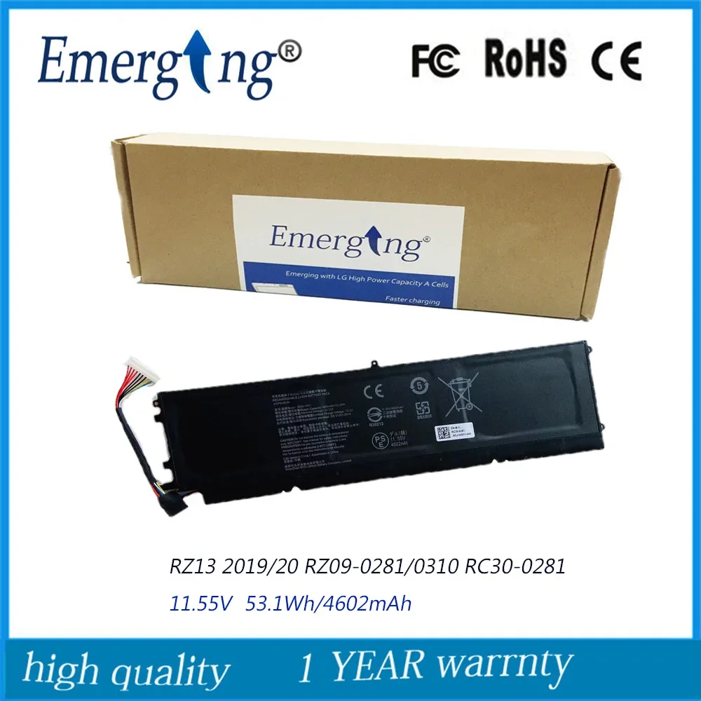 

11.55V 53.1Wh 4602mAh New Laptop Battery RC30-0281 For Razer Blade Stealth 13 2018 2019 GTX 1650 Max-Q RZ09-03102E52-R3U1