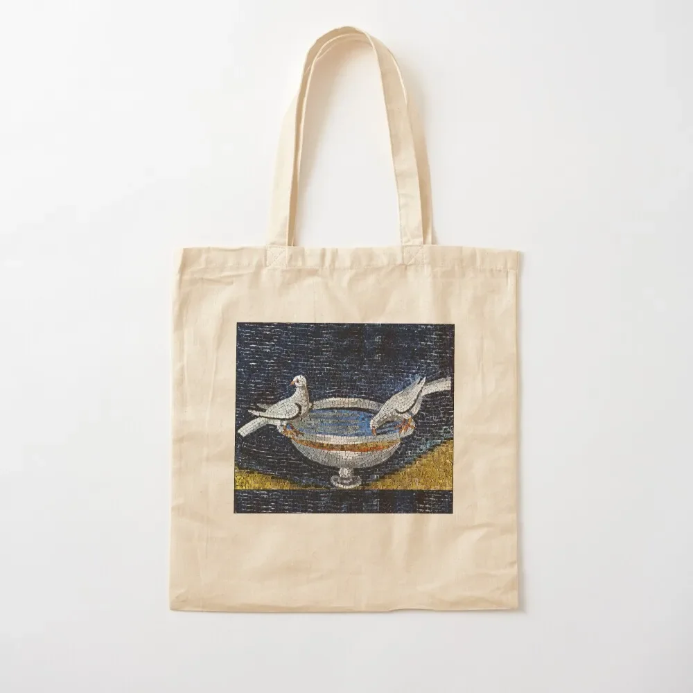 

RAVENNA BYZANTINE MOSAICS ,TWO DOVES ON FOUNTAIN Tote Bag canvas tote bag free delivery bags Tote Bag