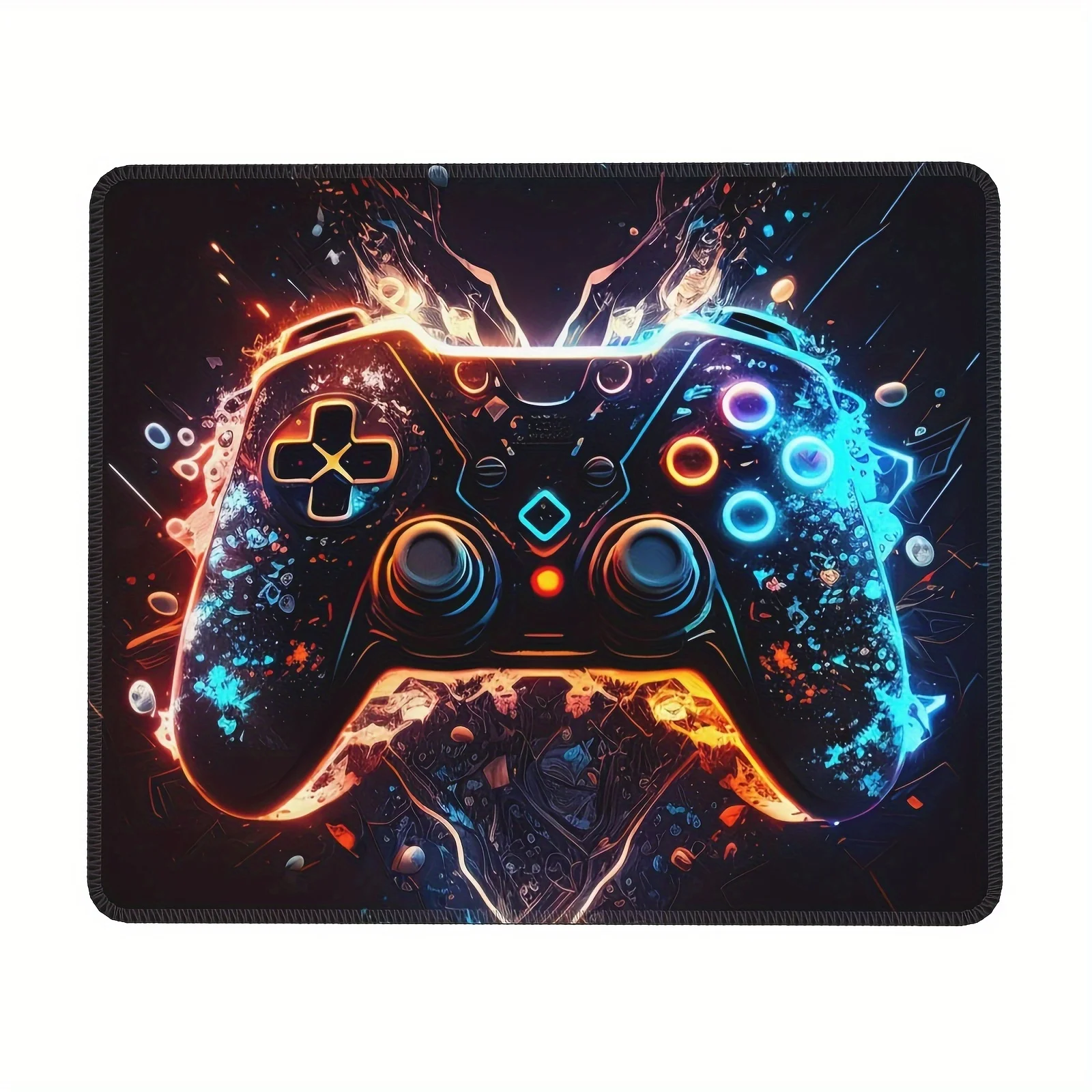 

Multi-color Gamepad Pattern Square Mouse Pad Stitched Edge Desktop Computer Laptop Suitable For Home Office Games And TV gaming