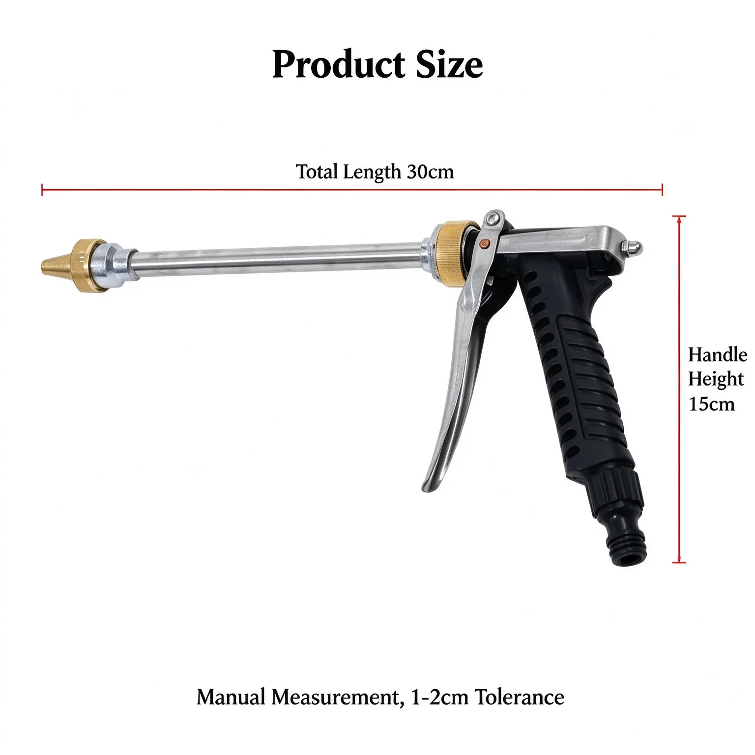 1Pcs Adjustable High Pressure Water Gun Sprayer Brass Nozzle for Car Wash Garden Irrigation Household Cleaning